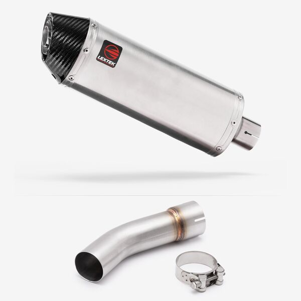 Lextek Brushed Stainless Steel RP2 300mm Exhaust with Link Pipe for Suzuki SV650 (03-15)