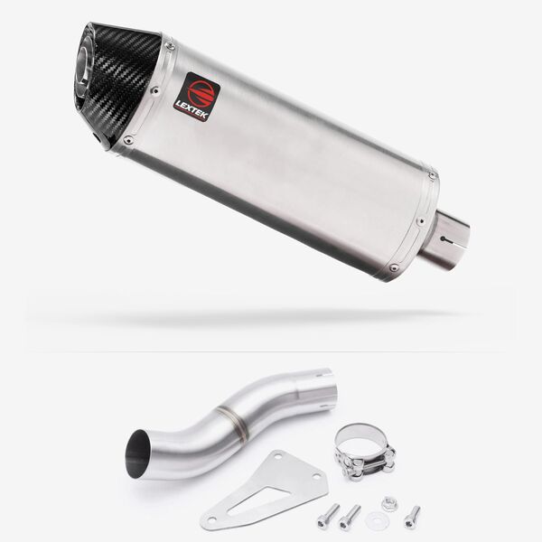 Lextek Brushed Stainless Steel RP2 300mm Exhaust with Low Level Link Pipe