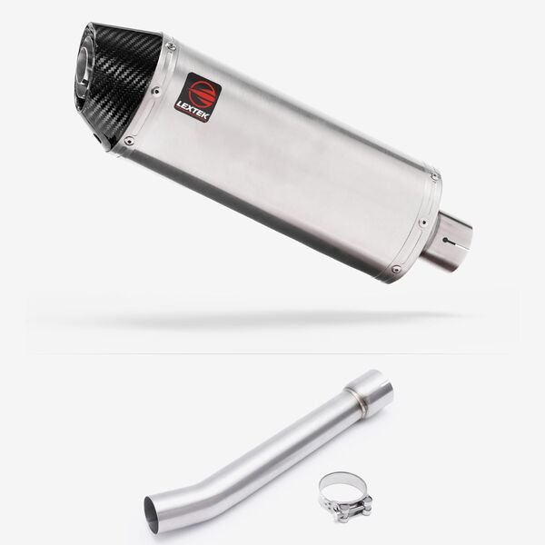 Lextek Brushed Stainless Steel RP2 300mm Exhaust with Link Pipe for Yamaha FZS 1000 (00-05)