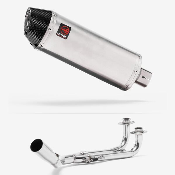 Lextek Brushed Stainless Steel RP2 300mm Exhaust System for Yamaha T-Max 500/530 (12-17)