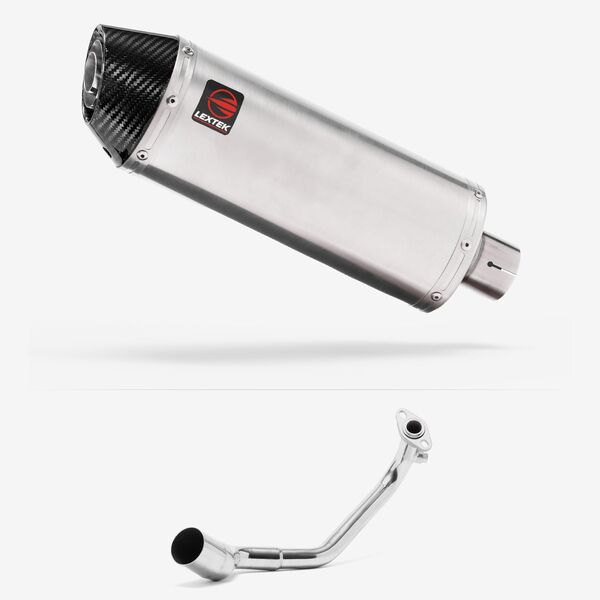 Lextek Brushed Stainless Steel RP2 300mm Exhaust System for Peugeot Speedfight 3 125 (09-16)