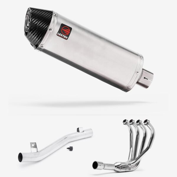Lextek Brushed Stainless Steel RP2 300mm Exhaust System for Suzuki GSF 600/650/1200 Bandit (95-06)