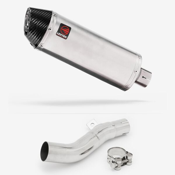 Lextek Brushed Stainless Steel RP2 300mm Exhaust with Link Pipe for Honda CB500 F/X (13-20)