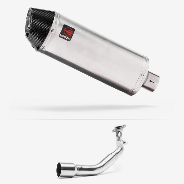 Lextek Brushed Stainless Steel RP2 300mm Exhaust System for Lexmoto Milano 125