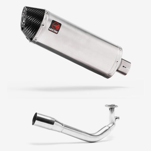Lextek Brushed Stainless Steel RP2 300mm Exhaust System for Lexmoto Titan 125