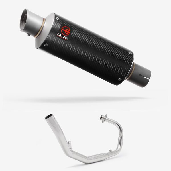 Lextek Carbon Fibre GP8C 240mm Exhaust System for Lexmoto LXR 125