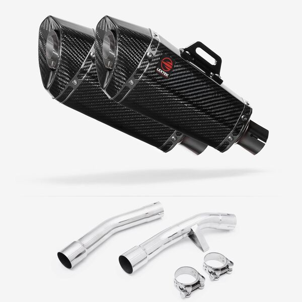 Lextek Carbon Fibre XP8C 210mm Exhaust with Link Pipe for Yamaha FJR1300 (01-19)