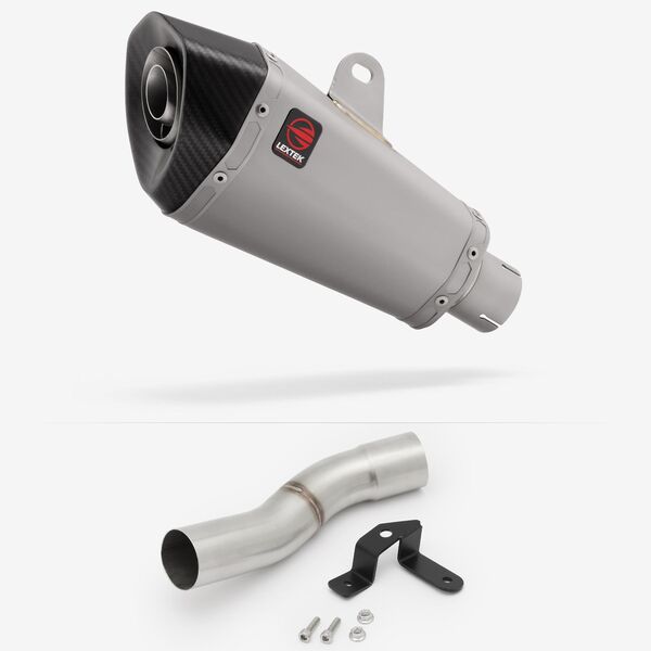 Lextek Matt Stainless Steel XP10 210mm Exhaust with Low Level Link Pipe