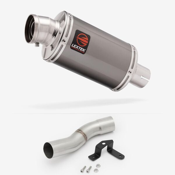 Lextek Smoked Stainless Steel OP15 200mm Exhaust with Low Level Link Pipe