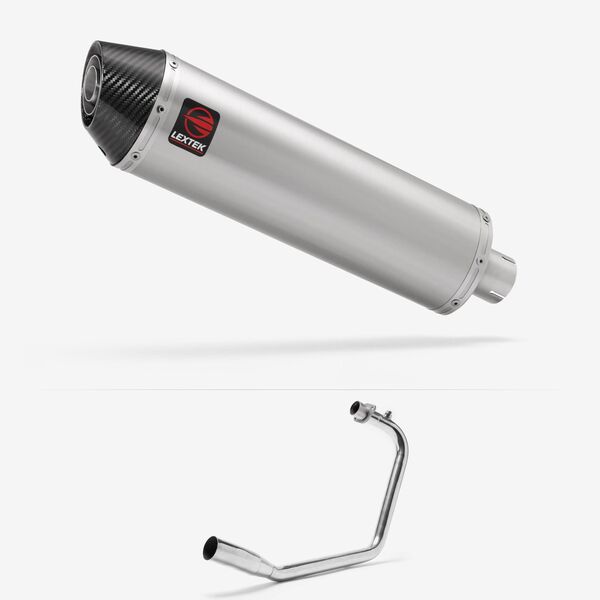 Lextek Brushed Stainless Steel RP1 400mm Exhaust System for Lexmoto Isca