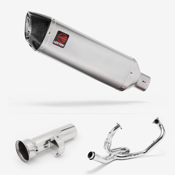 Lextek Matt Stainless Steel VP1 300mm Exhaust System for KTM 1290 Super Adventure (17-20)