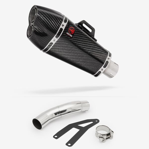 Lextek Carbon Fibre XP13C 210mm Exhaust with Low Level Link Pipe