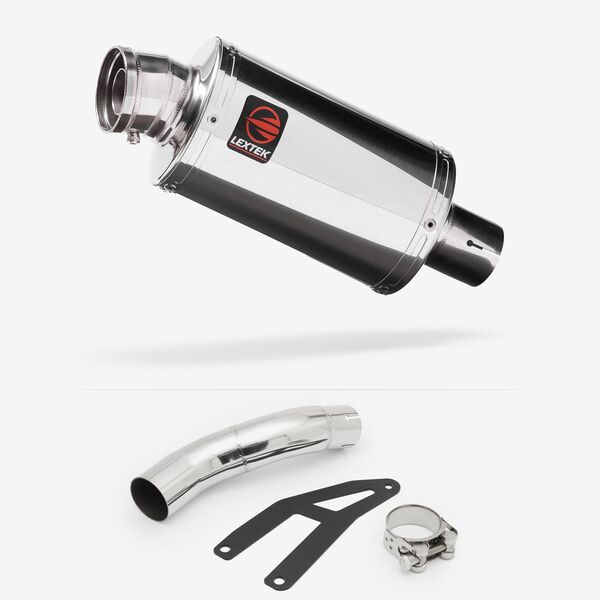 Lextek Polished Stainless Steel OP4 200mm Exhaust with Low Level Link Pipe
