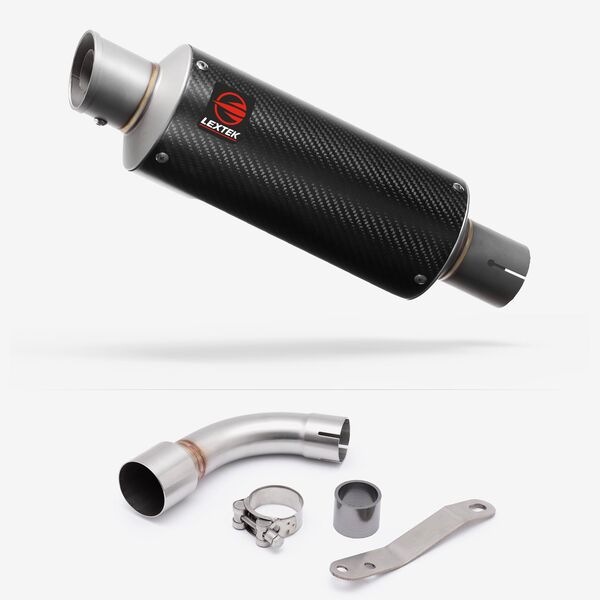 Lextek Carbon Fibre GP8C 240mm Exhaust with Link Pipe for Benelli TNT 125/135 (17-20)