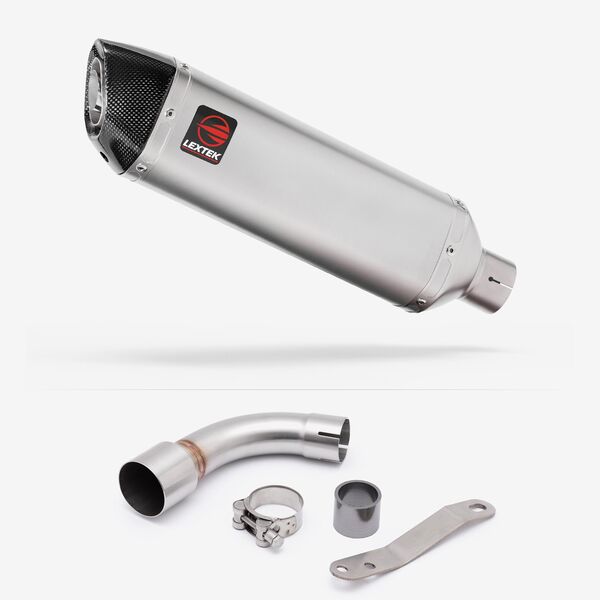 Lextek Matt Stainless Steel VP1 300mm Exhaust with Link Pipe for Benelli TNT 125/135 (17-20)