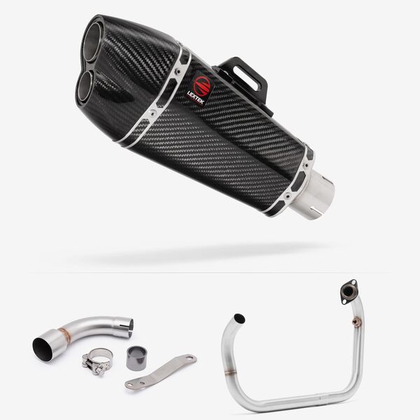 Lextek Carbon Fibre XP13C 210mm Exhaust System for Benelli TNT 125/135 (17-24)