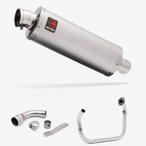 Lextek Matt Stainless Steel OP1 350mm Exhaust System for Benelli TNT 125/135 (17-24)