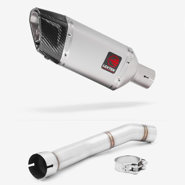 Lextek Matt Stainless Steel SP5 200mm Exhaust with Link Pipe for Yamaha YZF R1 (99-01)