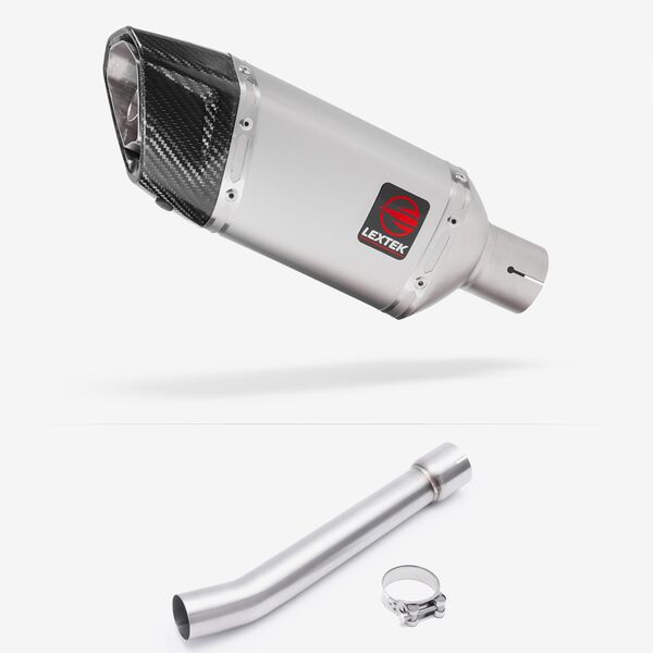 Lextek Matt Stainless Steel SP5 200mm Exhaust with Link Pipe for Yamaha FZS 1000 (00-05)