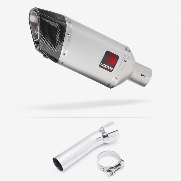 Lextek Matt Stainless Steel SP5 200mm Exhaust with Link Pipe for BMW R 1200 GS (13-18)