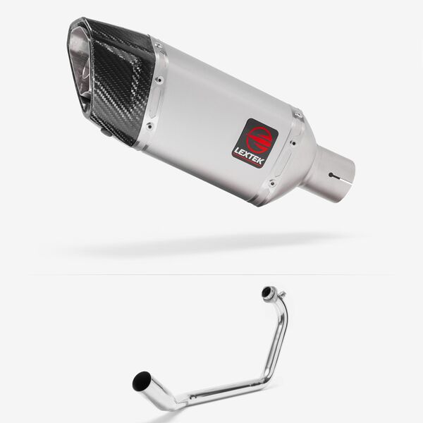 Lextek Matt Stainless Steel SP5 200mm Exhaust System for Suzuki GSX-R 125 (17-24) GSX-S 125 (17-24)