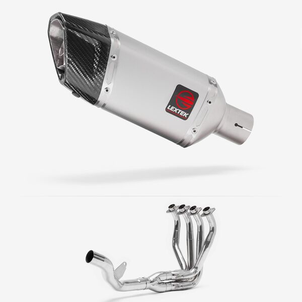 Lextek Matt Stainless Steel SP5 200mm Single Sided Exhaust System for Kawasaki Z1000SX (10-19)