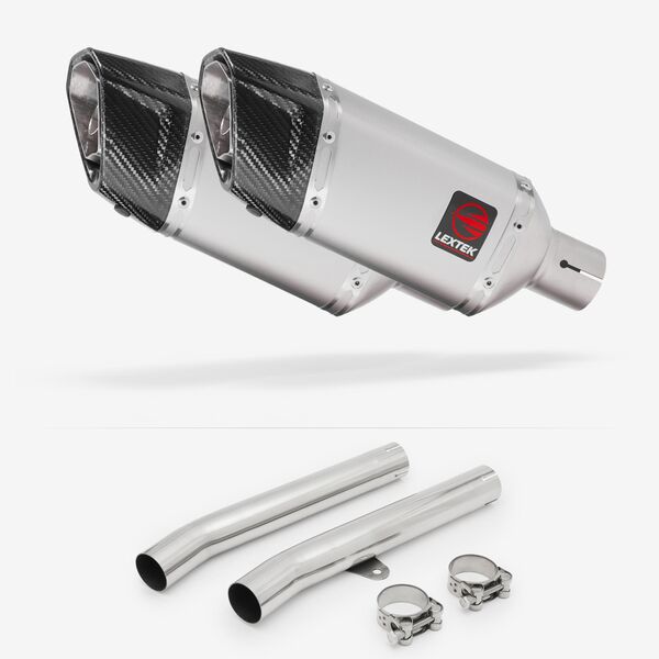 Lextek Matt Stainless Steel SP5 200mm Exhaust with Link Pipes for Honda CBR1100XX Blackbird (96-07)