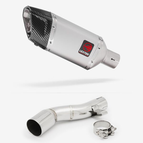 Lextek Matt Stainless Steel SP5 200mm Exhaust with Link Pipe