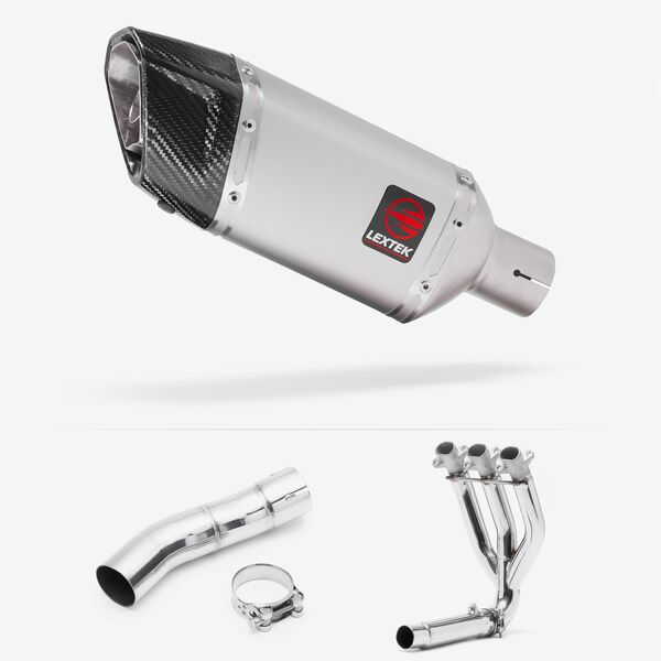 Lextek Matt Stainless Steel SP5 200mm Exhaust System for Triumph Street Triple 675 (13-16)