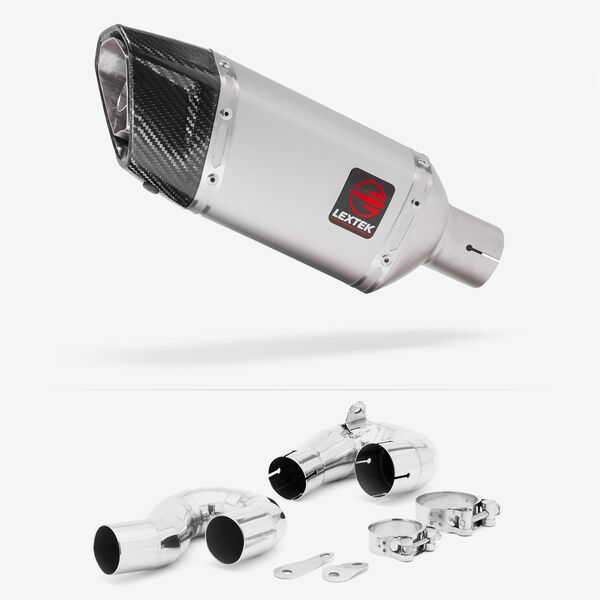 Lextek Matt Stainless Steel SP5 200mm Exhaust with Link Pipe for Honda CBR1000RR Fireblade (14-16)