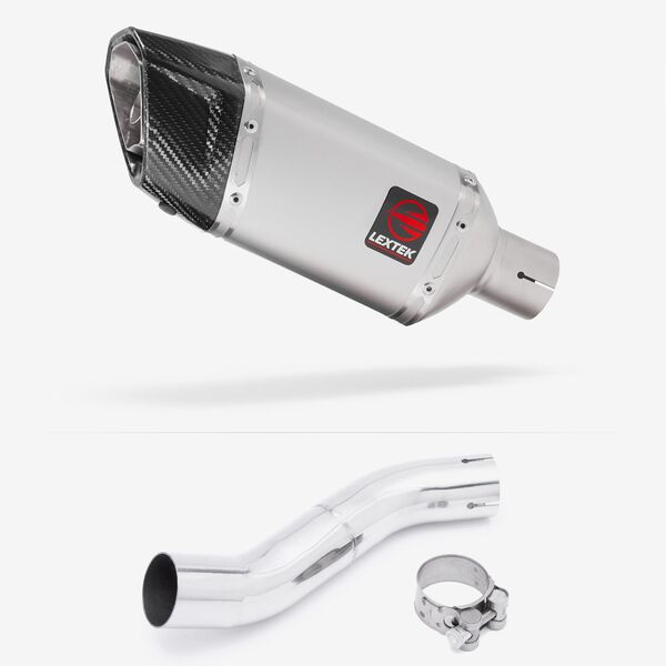 Lextek Matt Stainless Steel SP5 200mm Exhaust with Link Pipe for Suzuki GSX 250 R (17-18)