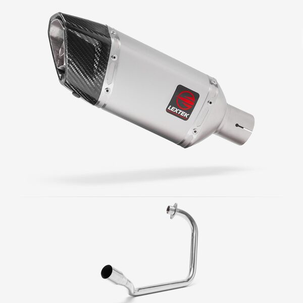 Lextek Matt Stainless Steel SP5 200mm Exhaust System for Honda CB125F/GLR125 (15-19)