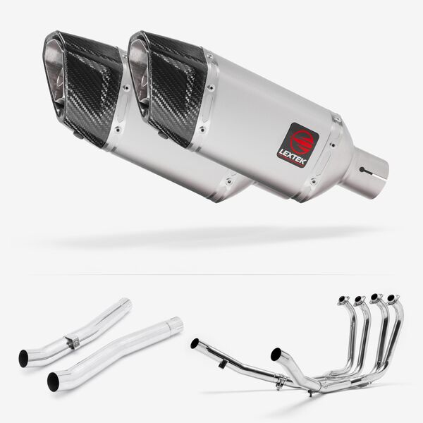 Lextek Matt Stainless Steel SP5 200mm Exhaust System for Suzuki GSX 1400 (01-04)