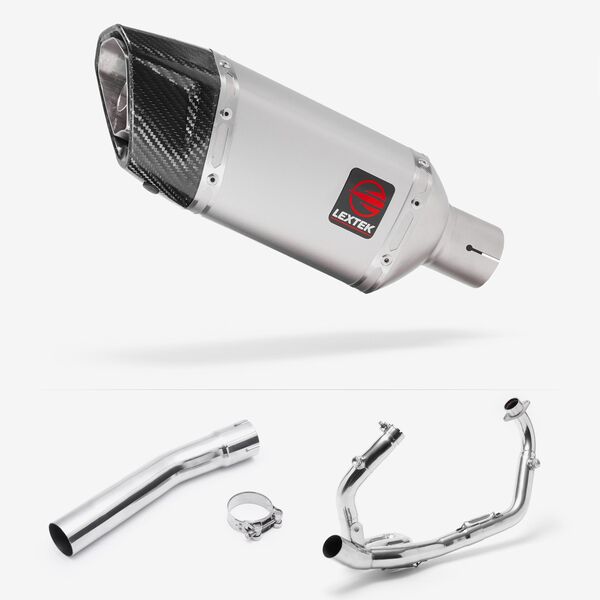 Lextek Matt Stainless Steel SP5 200mm Exhaust System for Suzuki SV650 (03-15)