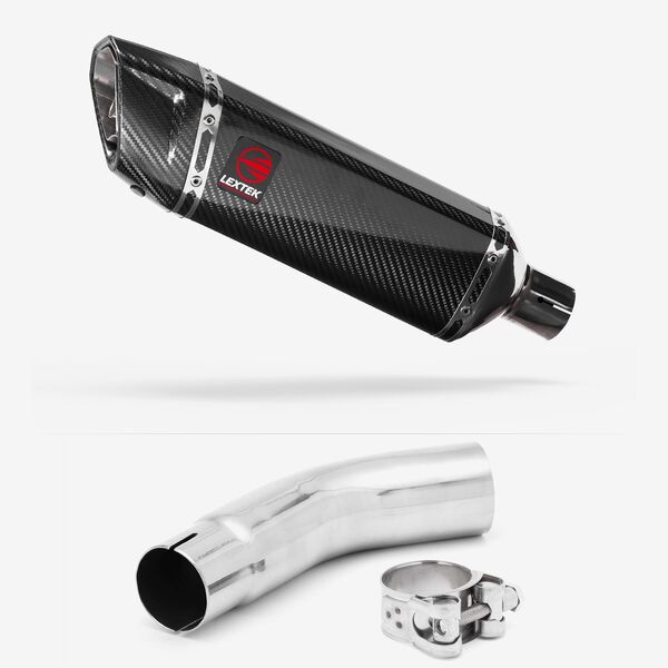 Lextek Carbon Fibre SP9C 300mm Exhaust with Link Pipe for Suzuki GSR750 (11-16)