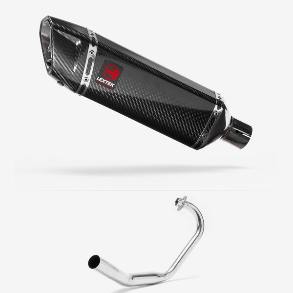 Lextek Carbon Fibre SP9C 300mm Exhaust System for Honda CBF 125 (08-16)