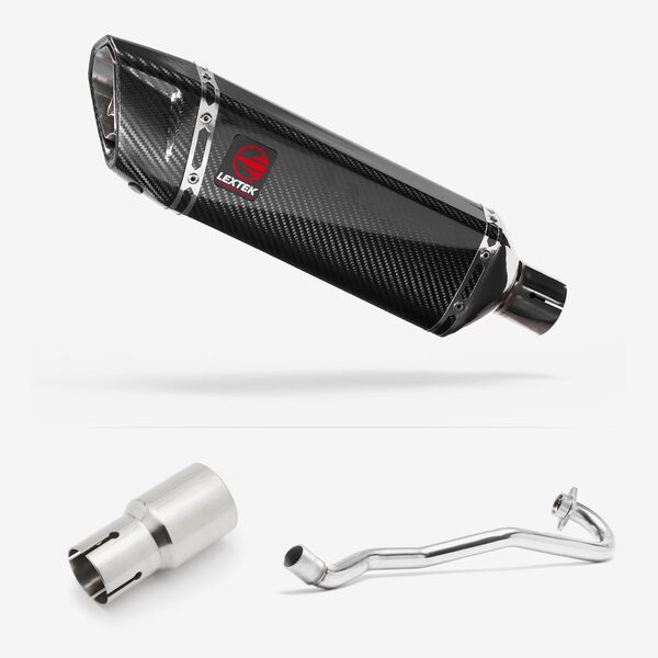 Lextek Carbon Fibre SP9C 300mm Exhaust System for Lexmoto Adrenaline (EFI) 125