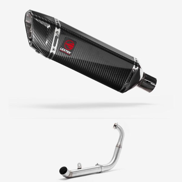 Lextek Carbon Fibre SP9C 300mm Exhaust System for Yamaha YZF-R125 / MT-125 (14-18)