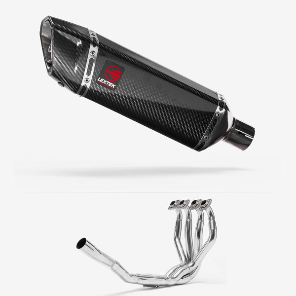 Lextek Carbon Fibre SP9C 300mm Exhaust System for Kawasaki ZX-6R Ninja (09-23)