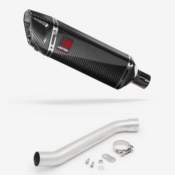Lextek Carbon Fibre SP9C 300mm Exhaust with Link Pipes for Aprilia RSV 4 (09-14) Tuono (11-16)