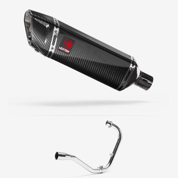 Lextek Carbon Fibre SP9C 300mm Exhaust System for Lexmoto Michigan 125
