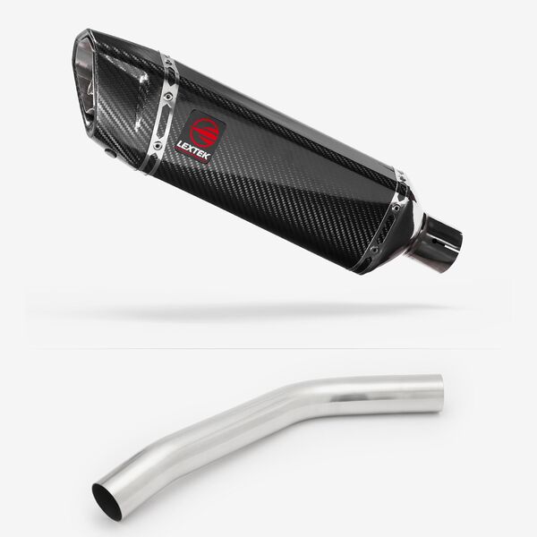 Lextek Carbon Fibre SP9C 300mm Exhaust with Link Pipe for Triumph Tiger 800 (10-19)