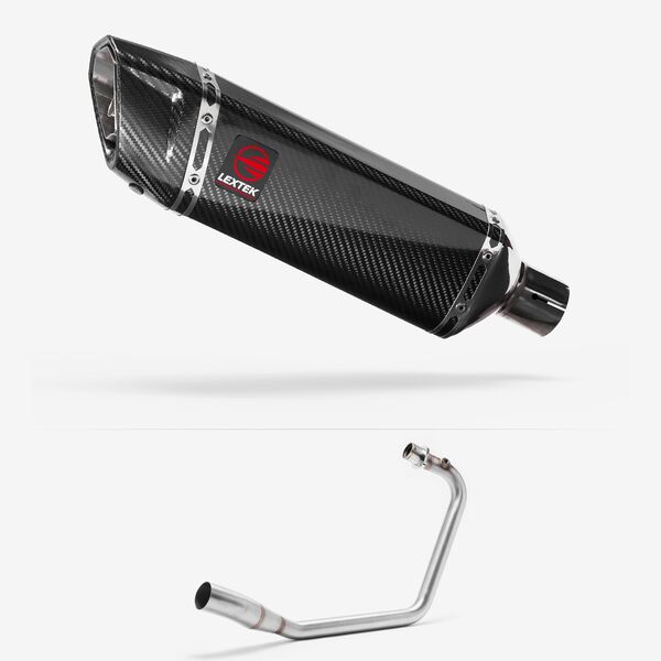 Lextek Carbon Fibre SP9C 300mm Exhaust System for Kiden Aries, Pisces, Aquarius andLexmoto Oregon,