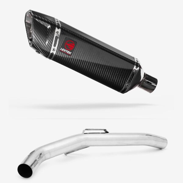 Lextek Carbon Fibre SP9C 300mm Exhaust with Link Pipe for Triumph Explorer 1200 (12-18)