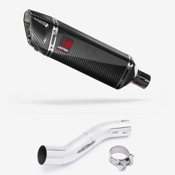 Lextek Carbon Fibre SP9C 300mm Exhaust with Link Pipe for Suzuki GSX 250 R (17-18)