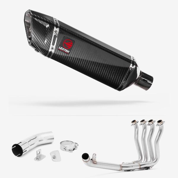 Lextek Carbon Fibre SP9C 300mm Exhaust with Link Pipe for Suzuki GSX-S 1000 F (15-20)