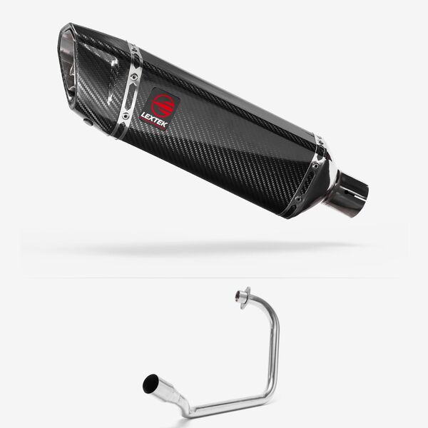 Lextek Carbon Fibre SP9C 300mm Exhaust System for Honda CB125F/GLR125 (15-19)
