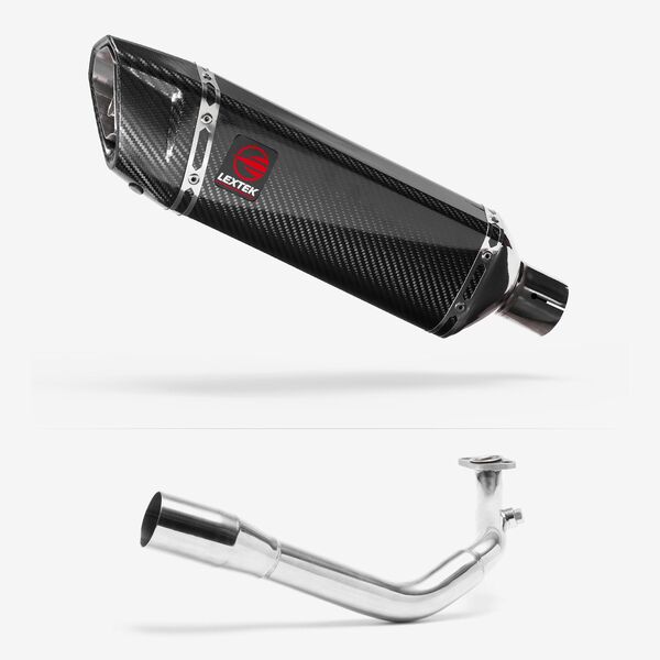 Lextek Carbon Fibre SP9C 300mm Exhaust System for Lexmoto Titan 125