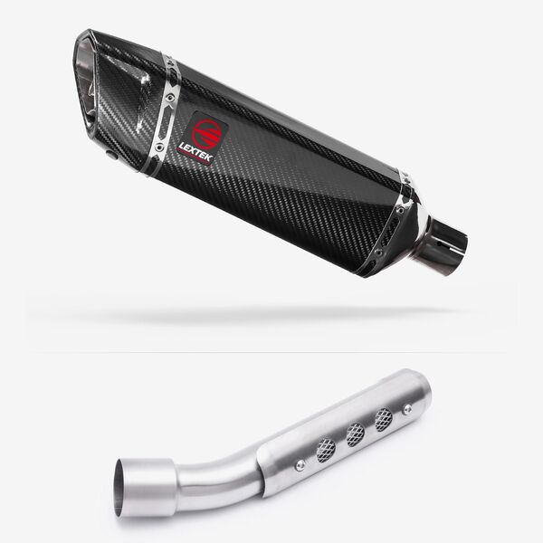 Lextek Carbon Fibre SP9C 300mm Exhaust with Link Pipe for Yamaha Tenere 700 (19-23)