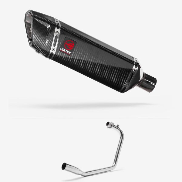Lextek Carbon Fibre SP9C 300mm Exhaust System for Lexmoto Isca